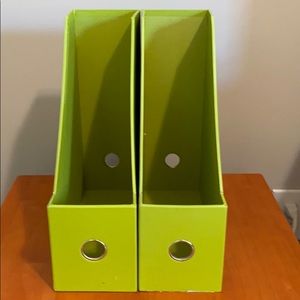 2 Magazine File Boxes Green